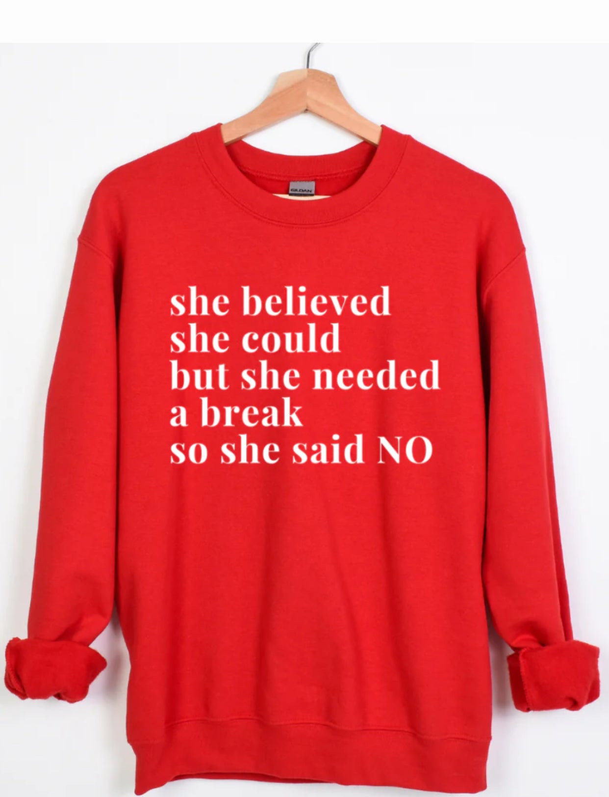 She believed she could crewneck….